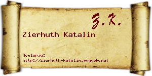 Zierhuth Katalin névjegykártya